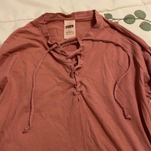 VS Pink, pink long sleeve tshirt size small